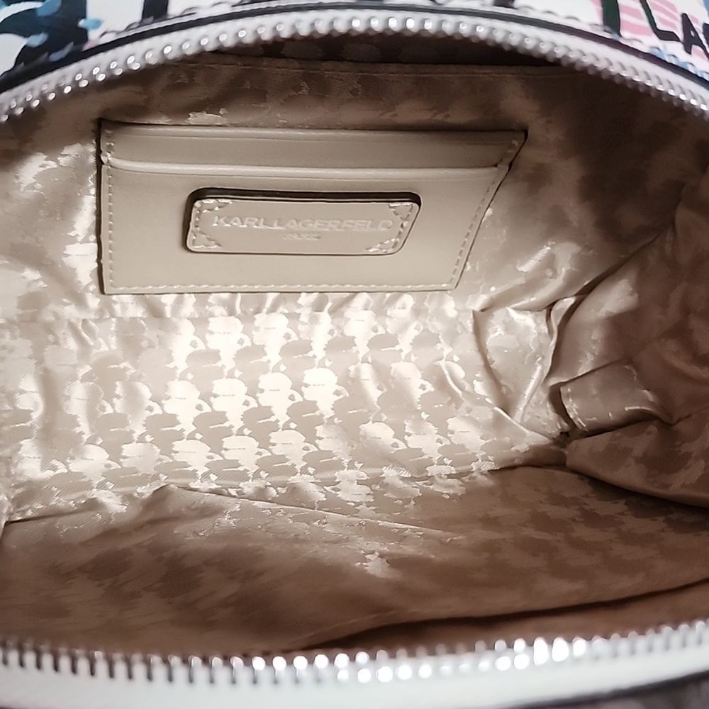 Karl Lagerfeld Multicolor Graffiti Mini Dome Crossbody Nwt - Picture 9 of 13